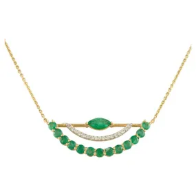 14K Emerald Pendant Necklace