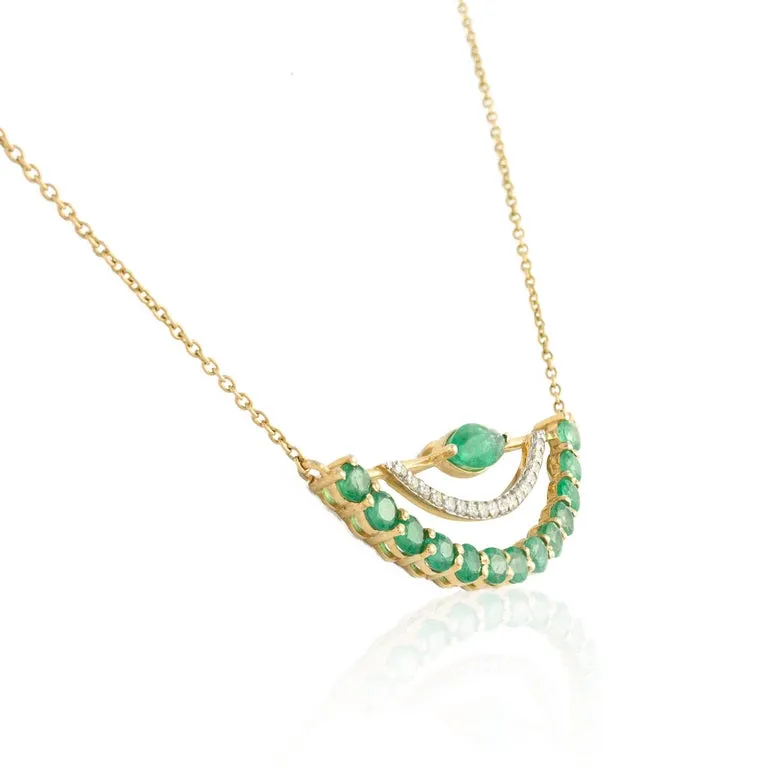 14K Emerald Pendant Necklace