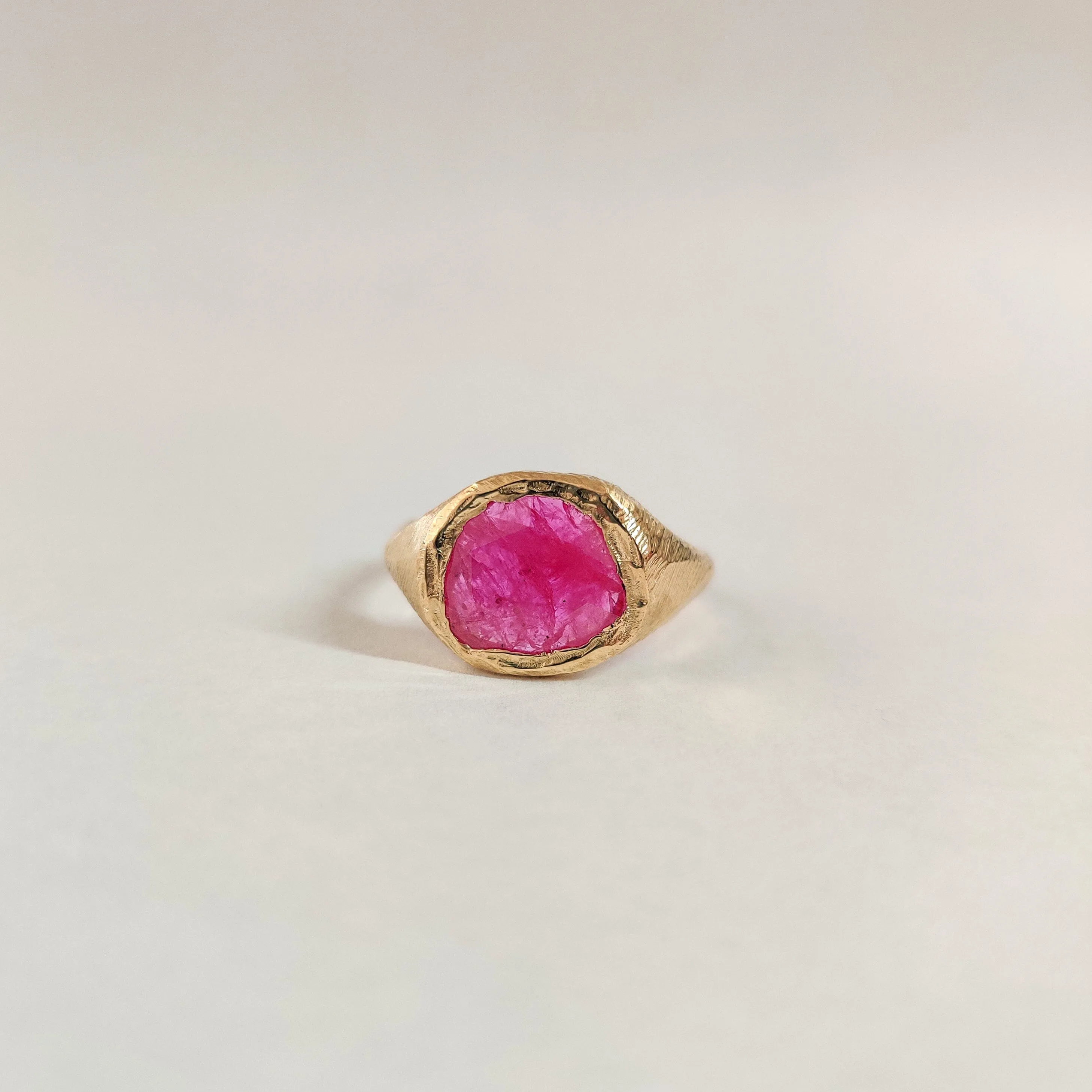 18K Signet Ring in Ruby