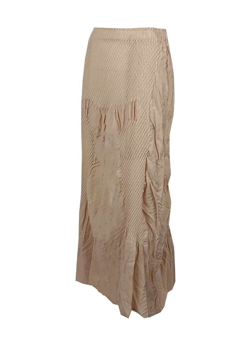 6240031 High Waist Pleated Skirt *Beige