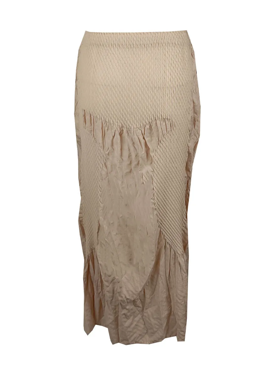 6240031 High Waist Pleated Skirt *Beige