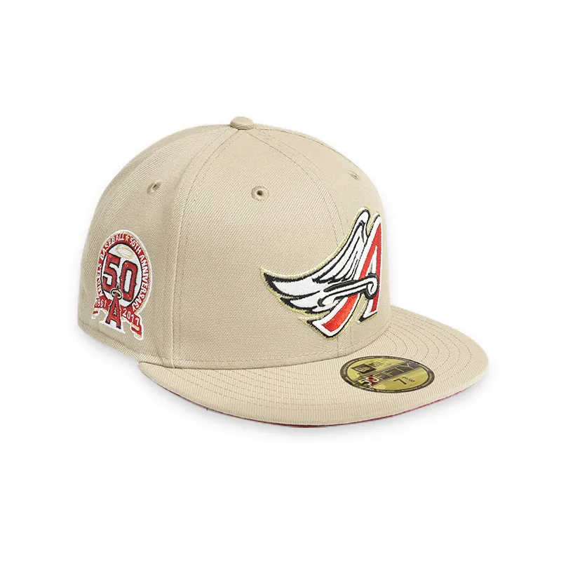 [70699251] Los Angeles Angels 50th Anniversary Tan 59FIFTY Men's Fitted Hat