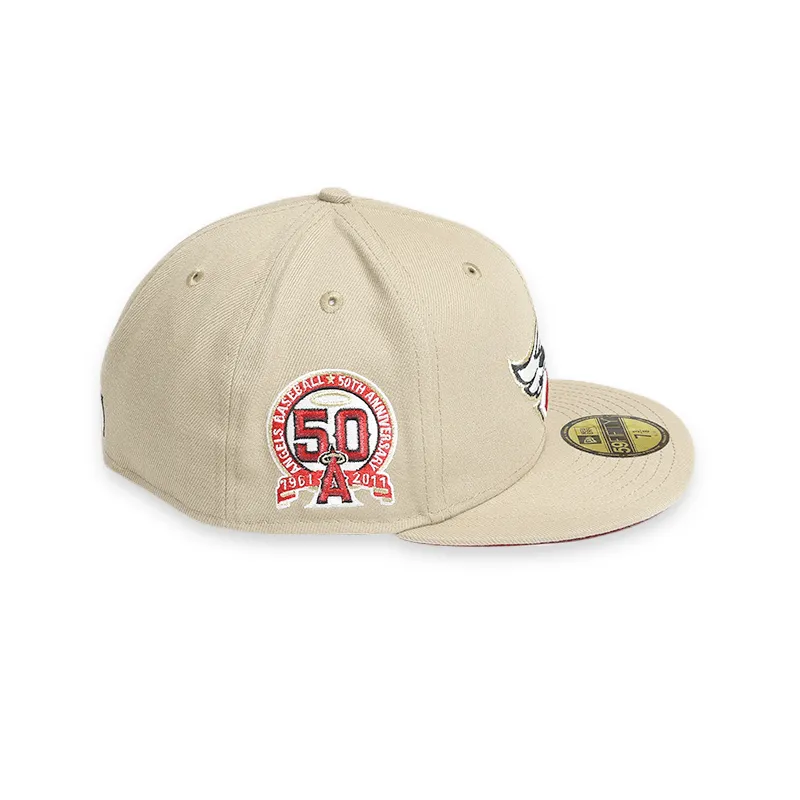 [70699251] Los Angeles Angels 50th Anniversary Tan 59FIFTY Men's Fitted Hat