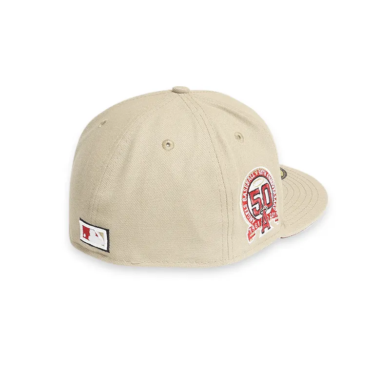 [70699251] Los Angeles Angels 50th Anniversary Tan 59FIFTY Men's Fitted Hat