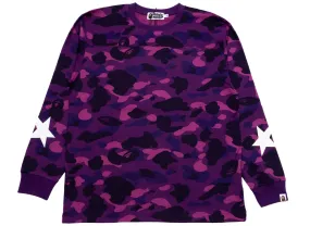 A Bathing Ape Color Camo L/S Tee in Purple xld