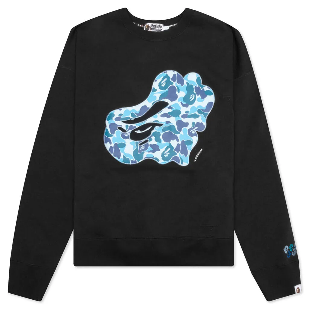 Abc Camo Patch Loose Fit Crewneck - Black