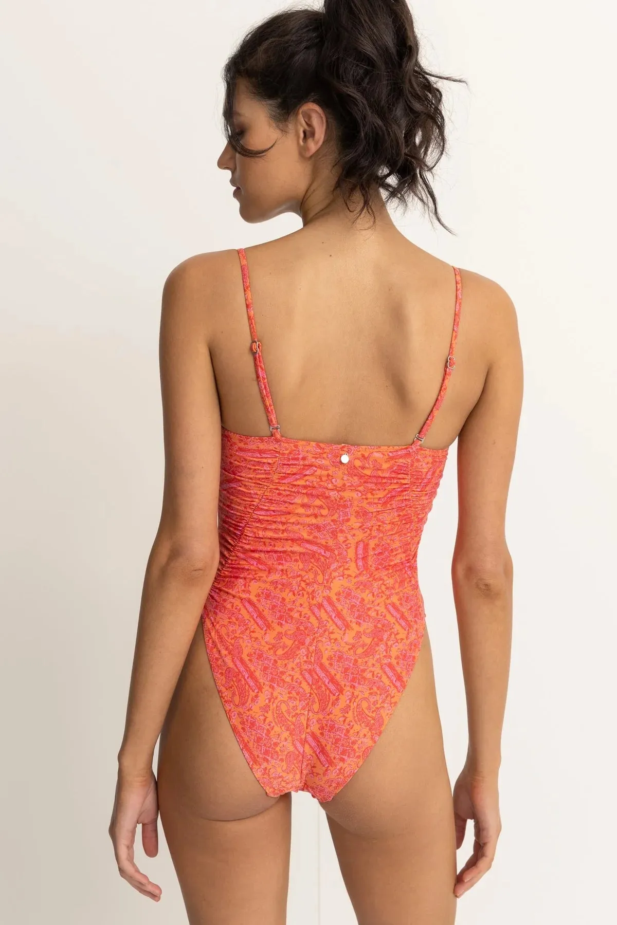 Adia Paisley Scrunched Side One Piece