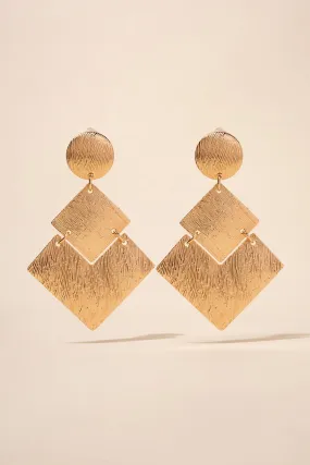 Alice 3-Tier Geometric Clip-on Earrings