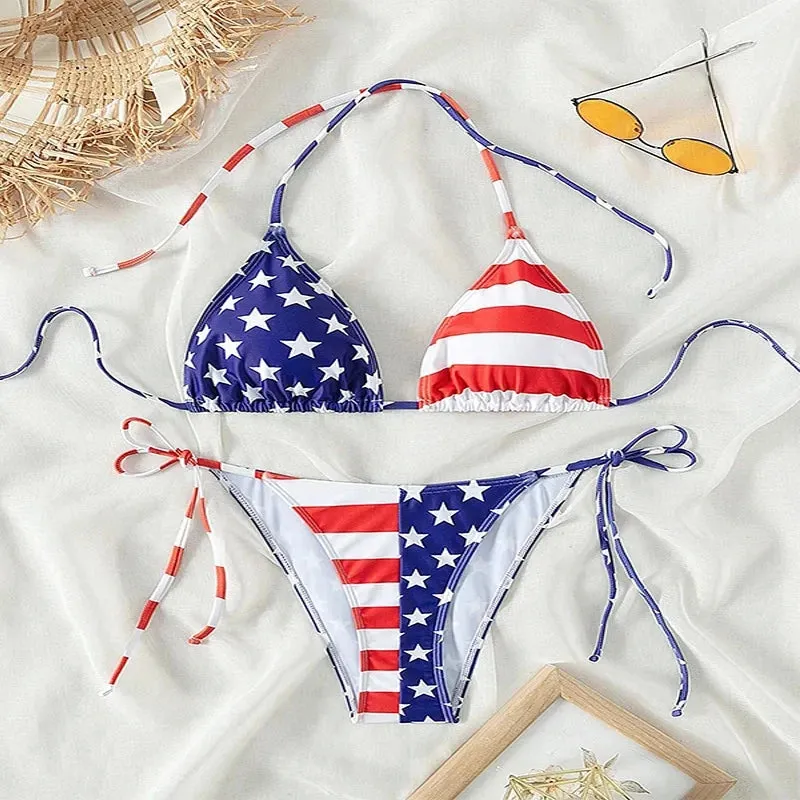 American Beach Goddess Swimsuit Bikini