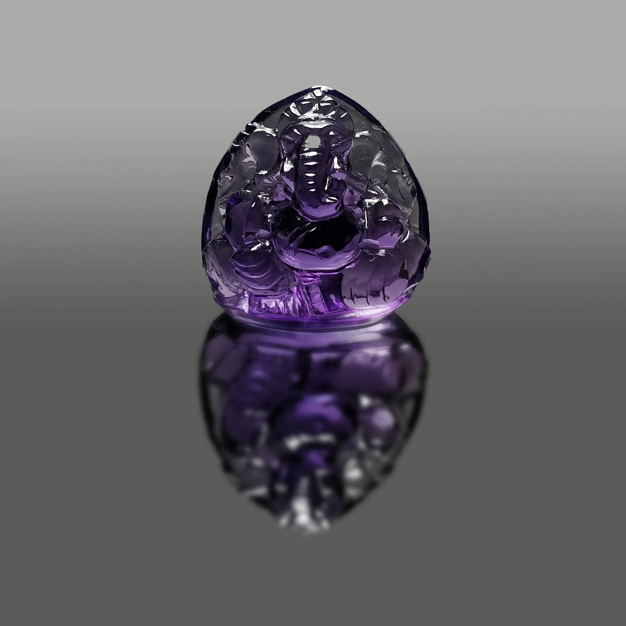 Amethyst Gemstone Carving : Natural Untreated Purple Amethyst Hand Carved LORD GANESHA