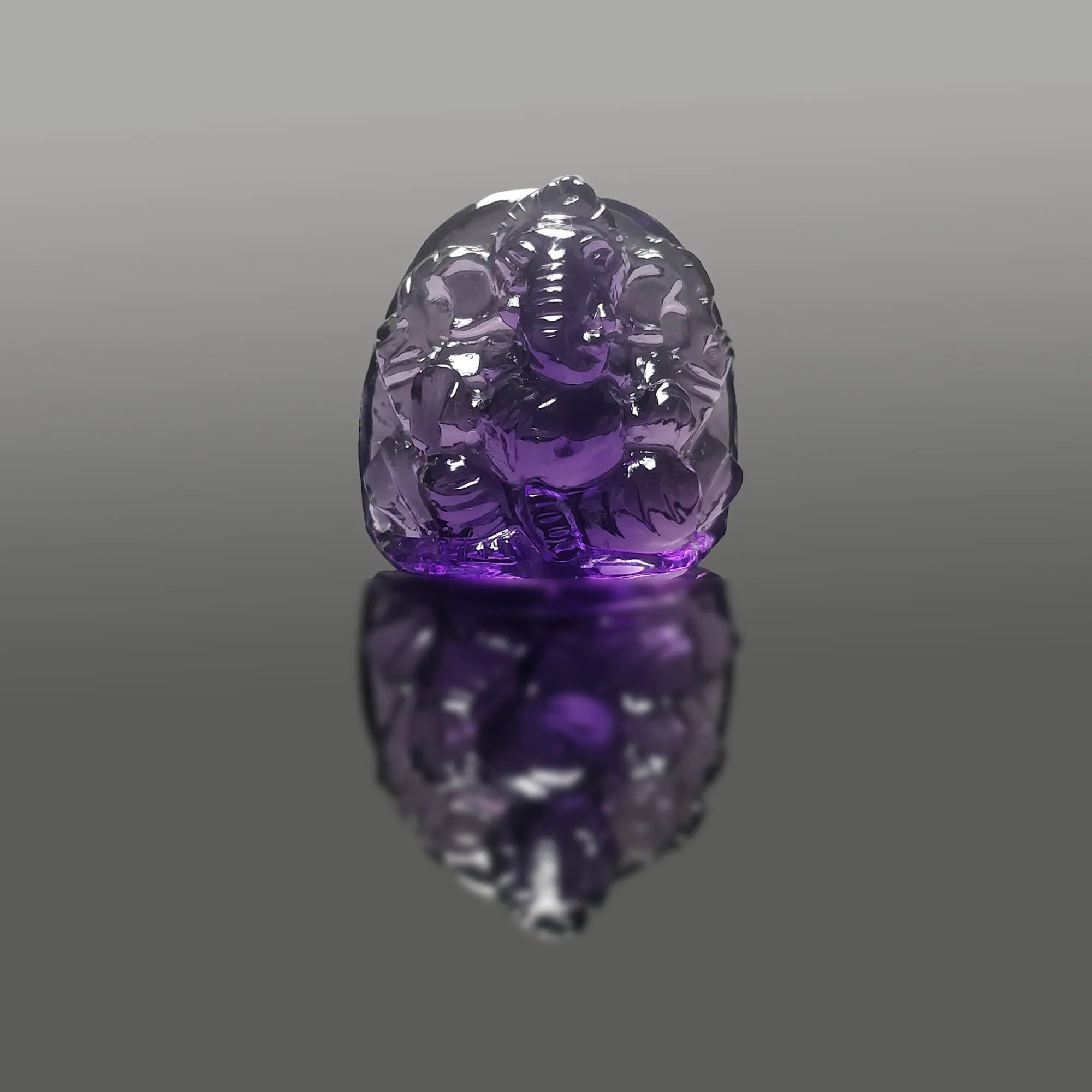 Amethyst Gemstone Carving : Natural Untreated Purple Amethyst Hand Carved LORD GANESHA