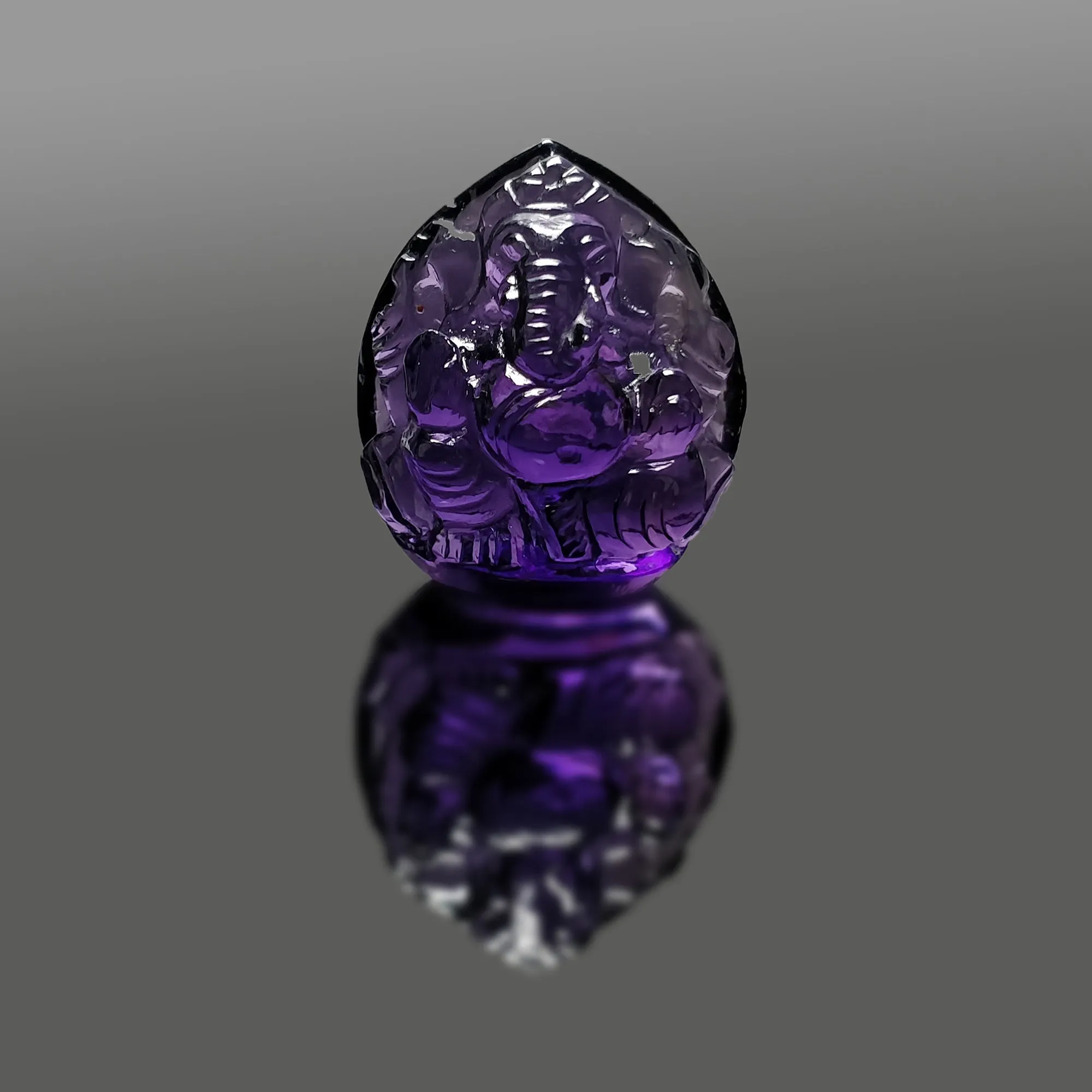 Amethyst Gemstone Carving : Natural Untreated Purple Amethyst Hand Carved LORD GANESHA