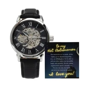 Anniversary Gift for Astronomer Boyfriend or Husband Men Openwork Watch