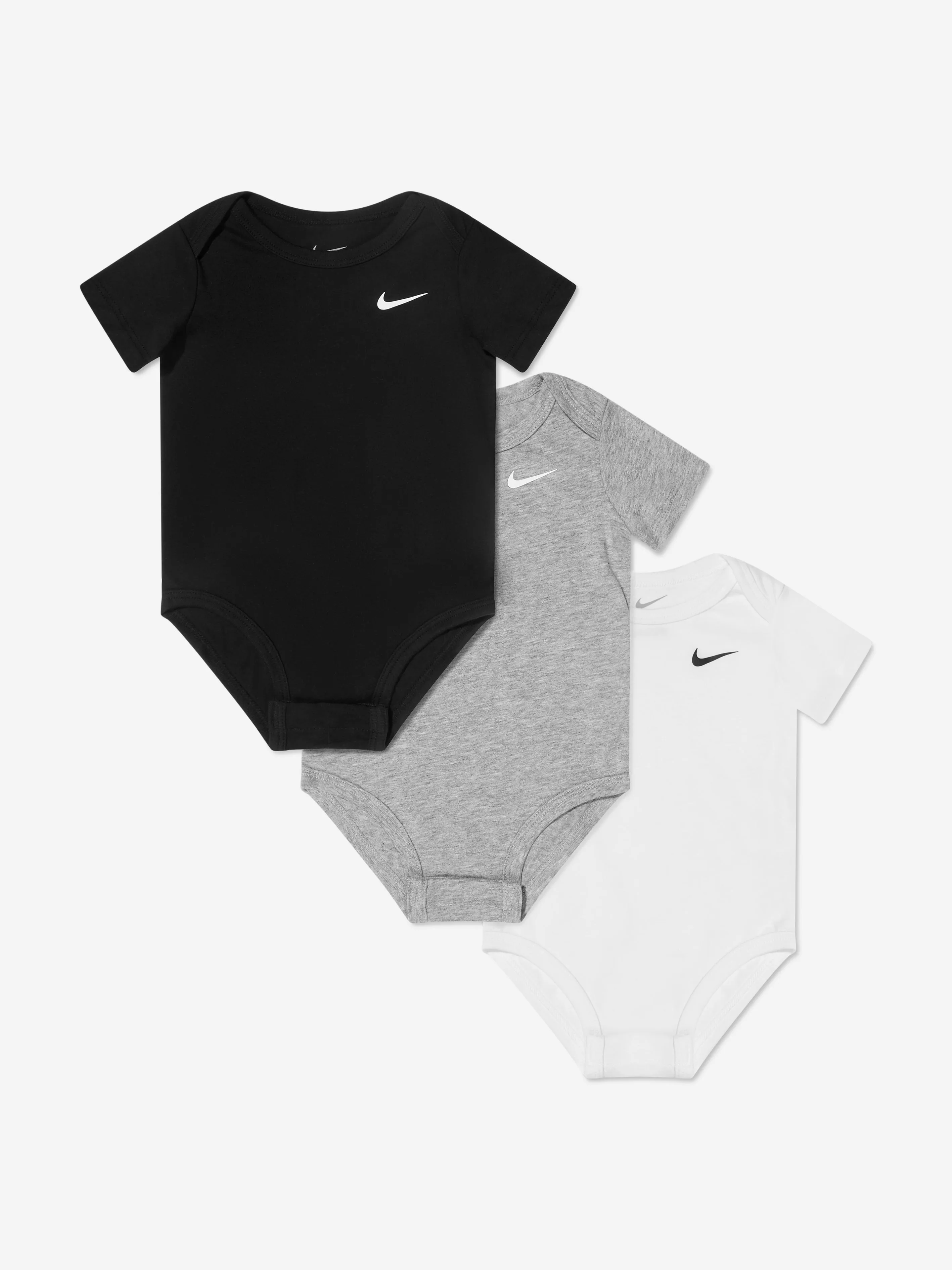 Baby Boys 3 Pack Swoosh Bodysuit Set in Black