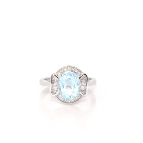 Baikalla? Sterling Silver Sky Blue Topaz Love Heart Ring