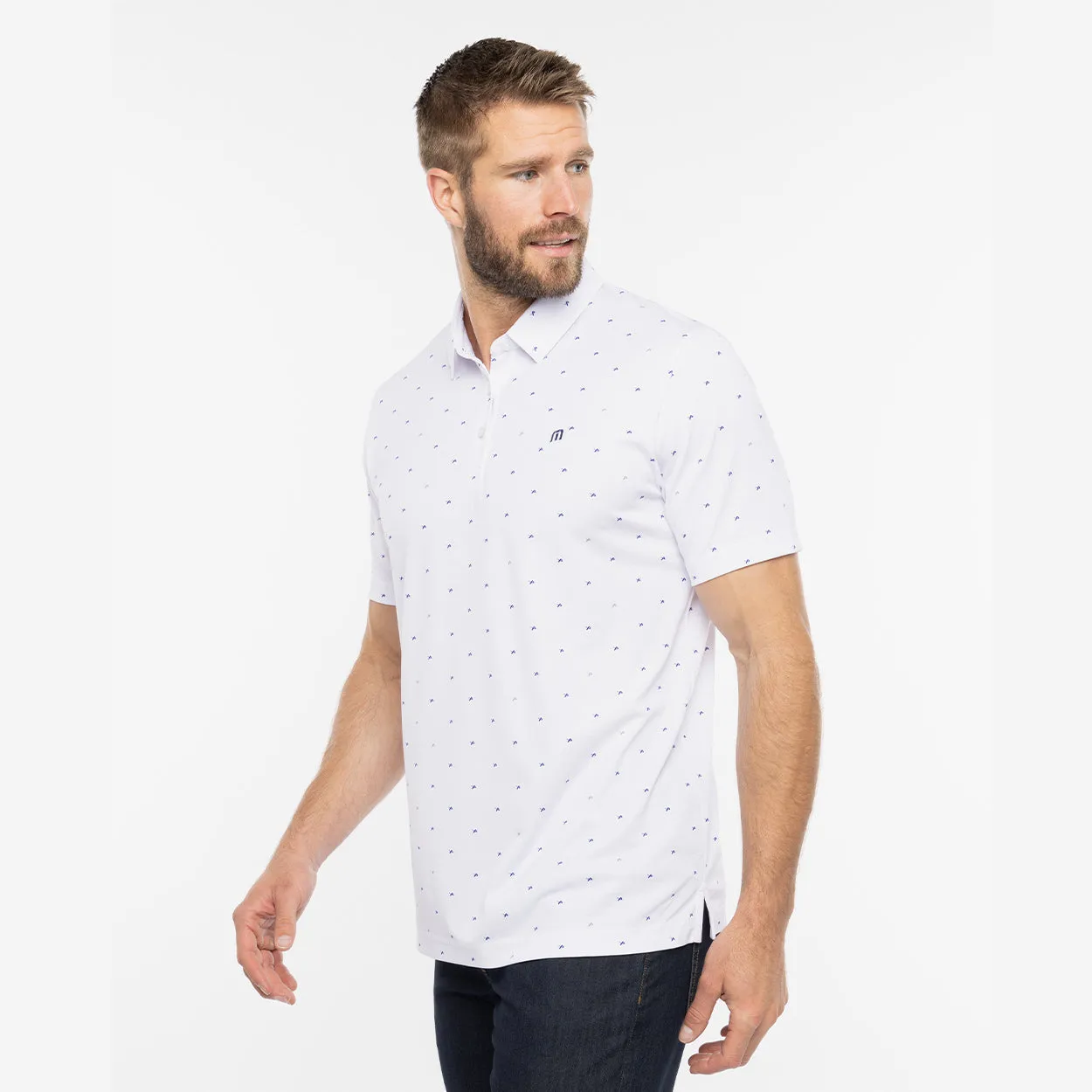 BAUER // TRAVIS MATHEW ON THE SCREWS POLO WHITE