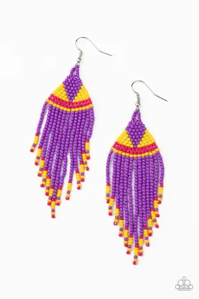 BEADazzle Me Purple Seed Bead Earrings - Paparazzi Accessories