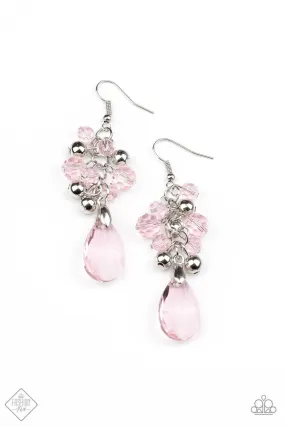 Before and AFTERGLOW Pink and Silver Earrings - Paparazzi Accessories