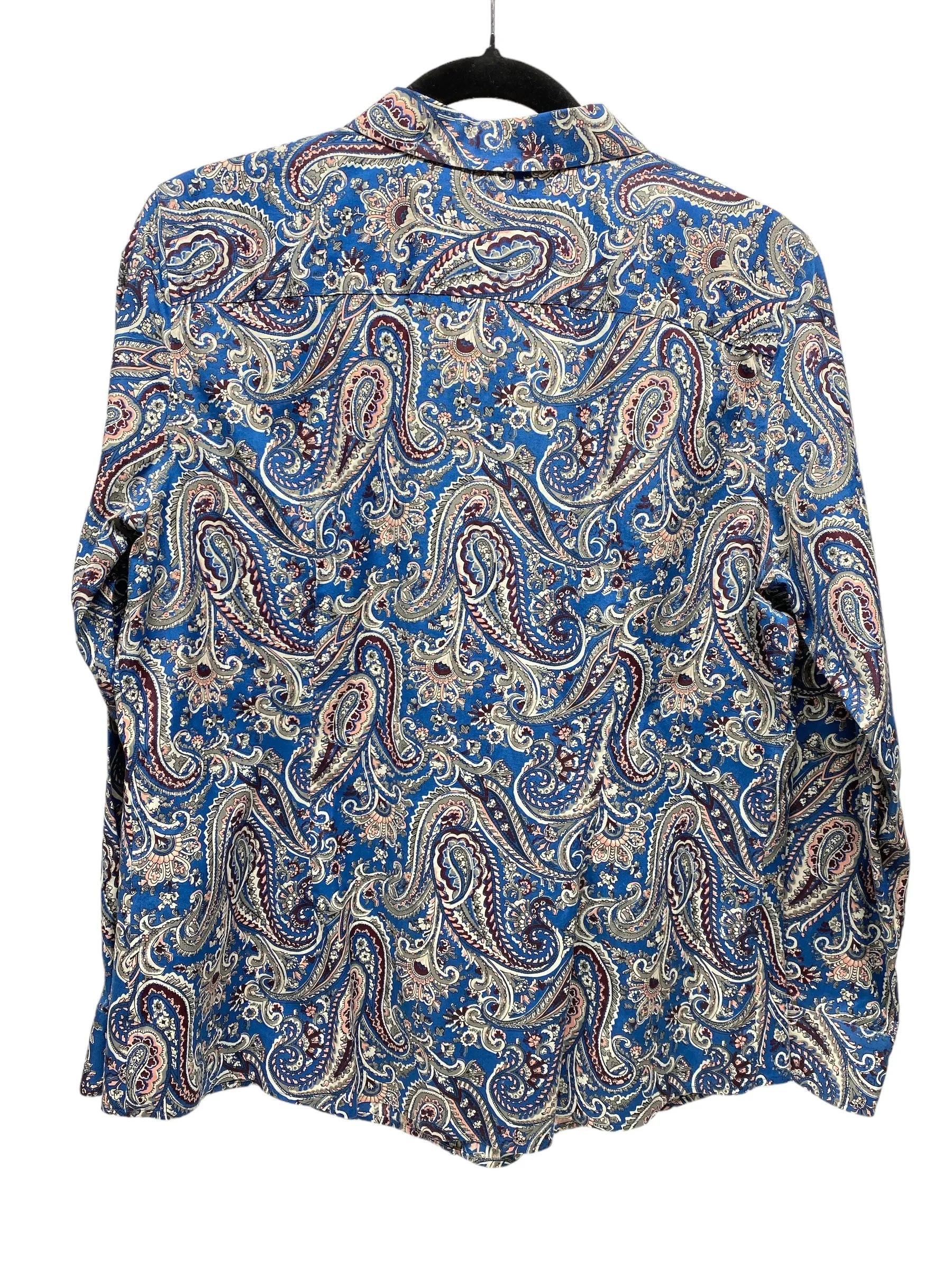 Blouse Long Sleeve By Talbots In Paisley Print, Size: 14petite