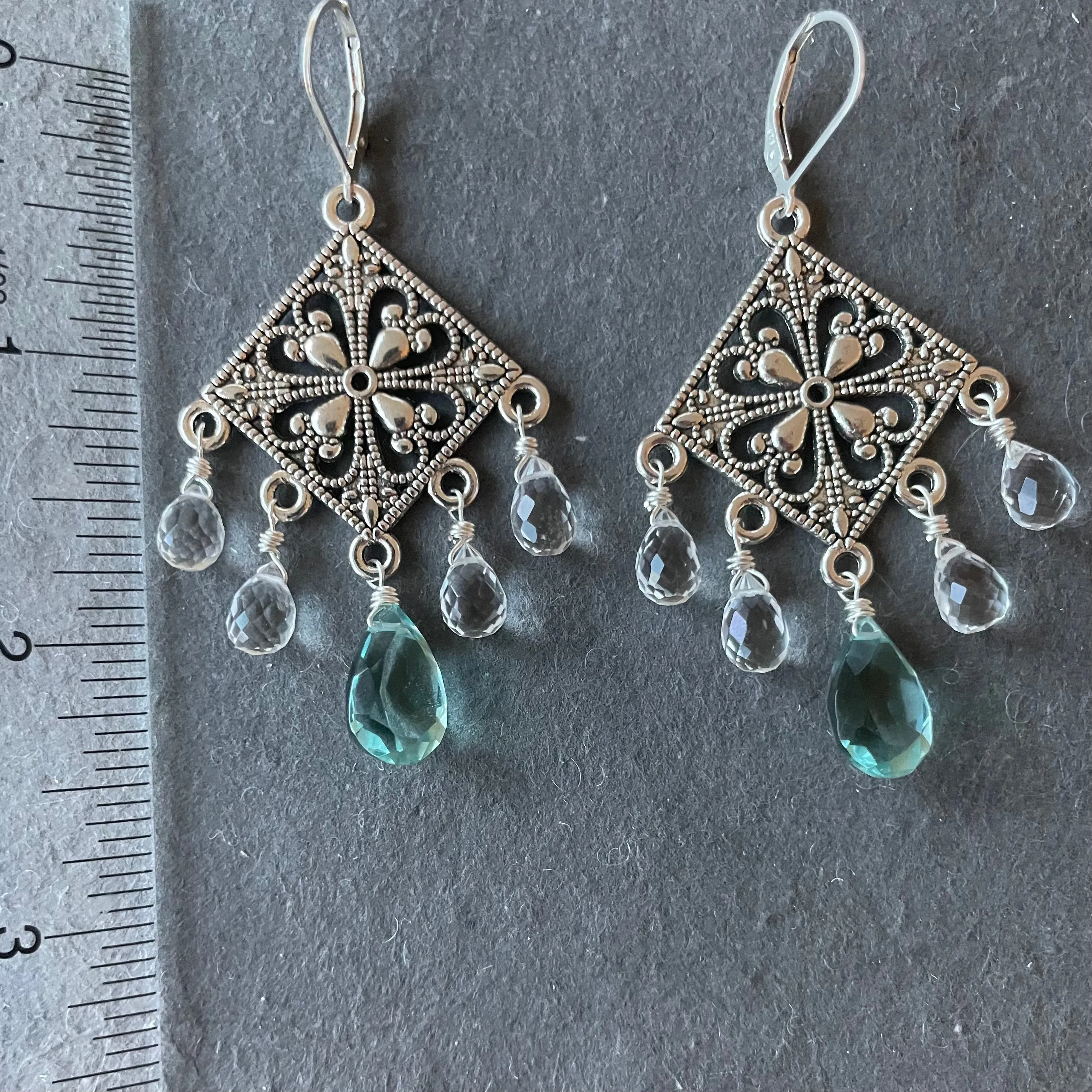 Blue Ice Chandelier Earrings