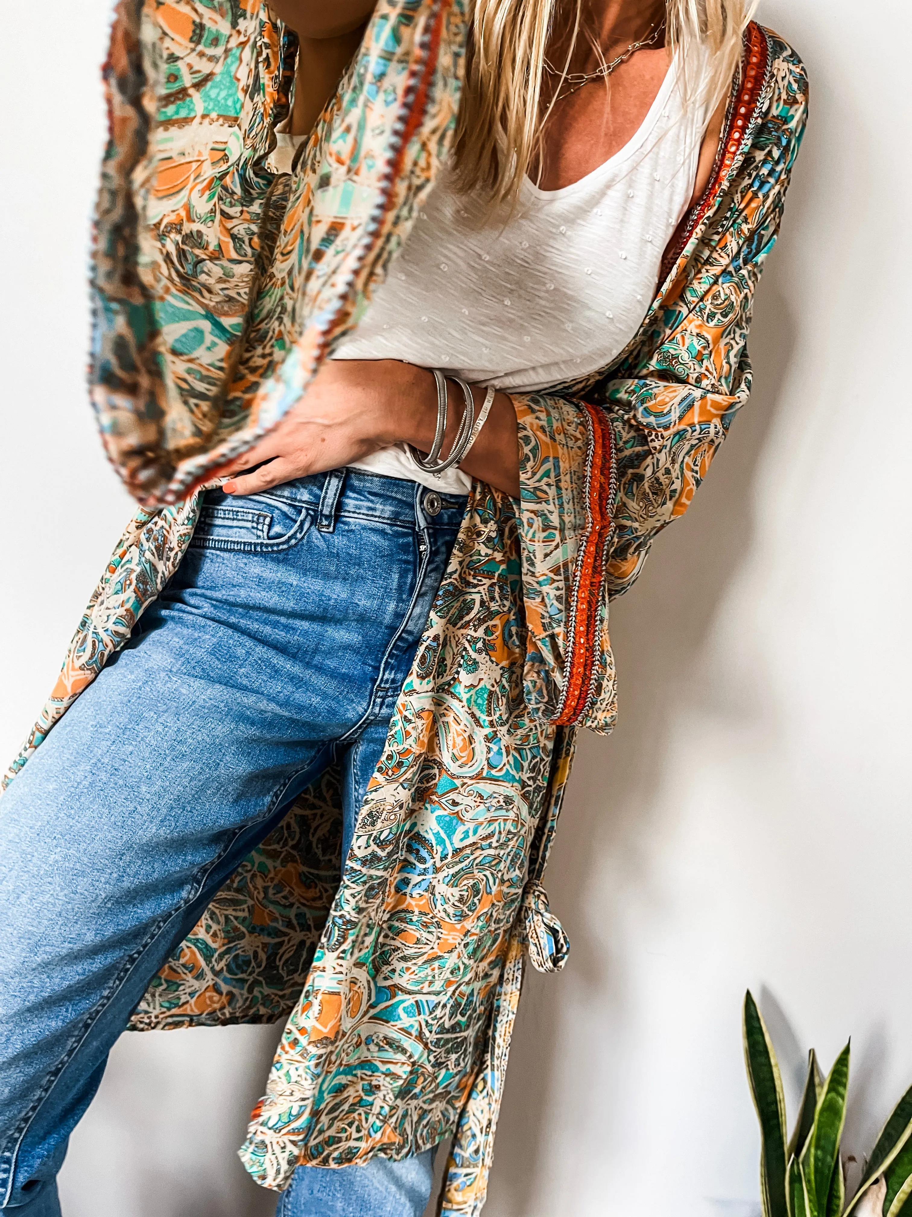 Boho Belted Kimono