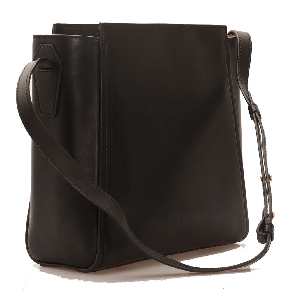 Borsa Donna Hobo a Spalla THE BRIDGE in Pelle Nera linea Angela