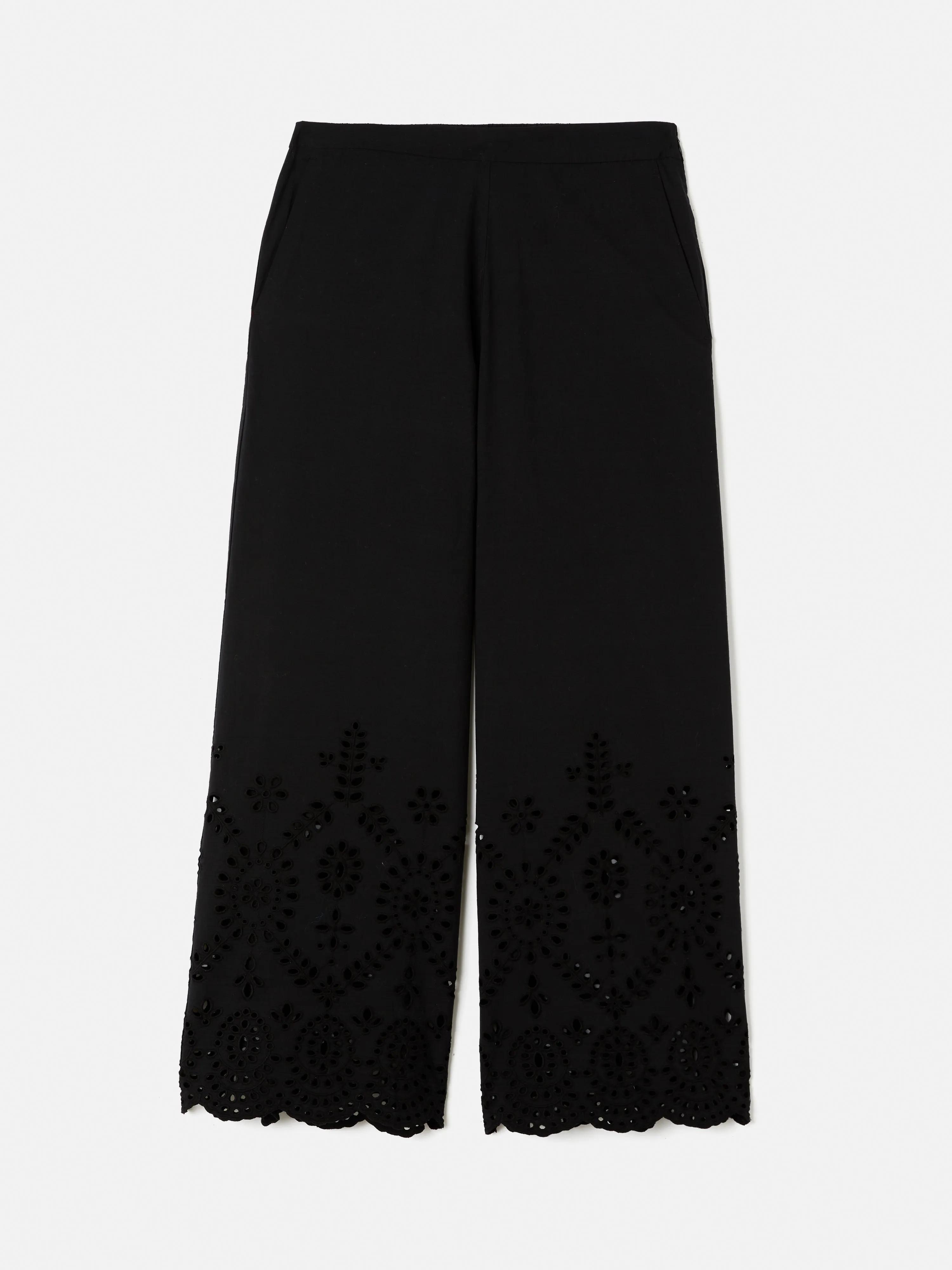 Broderie Beach Trouser | Black