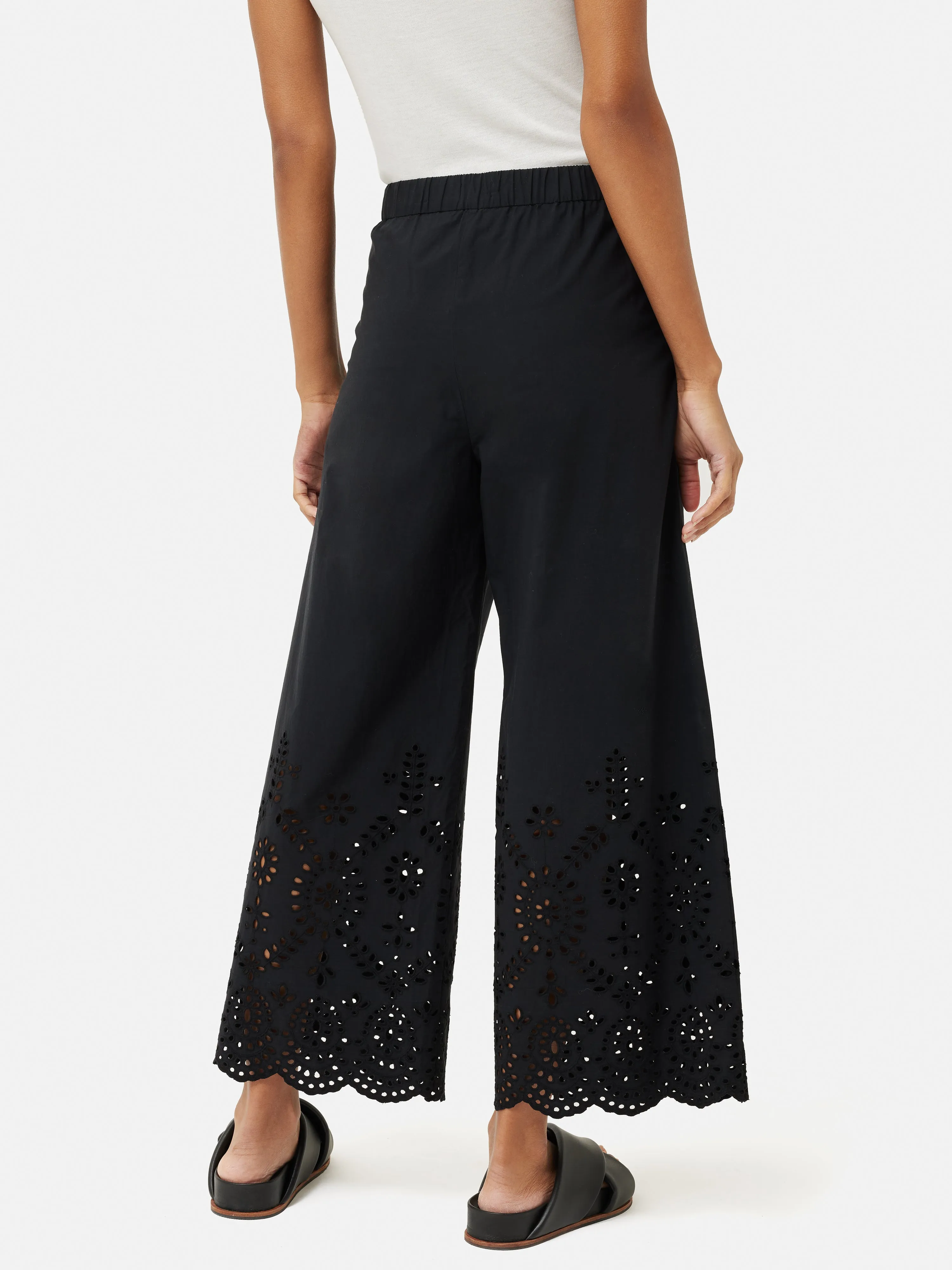 Broderie Beach Trouser | Black