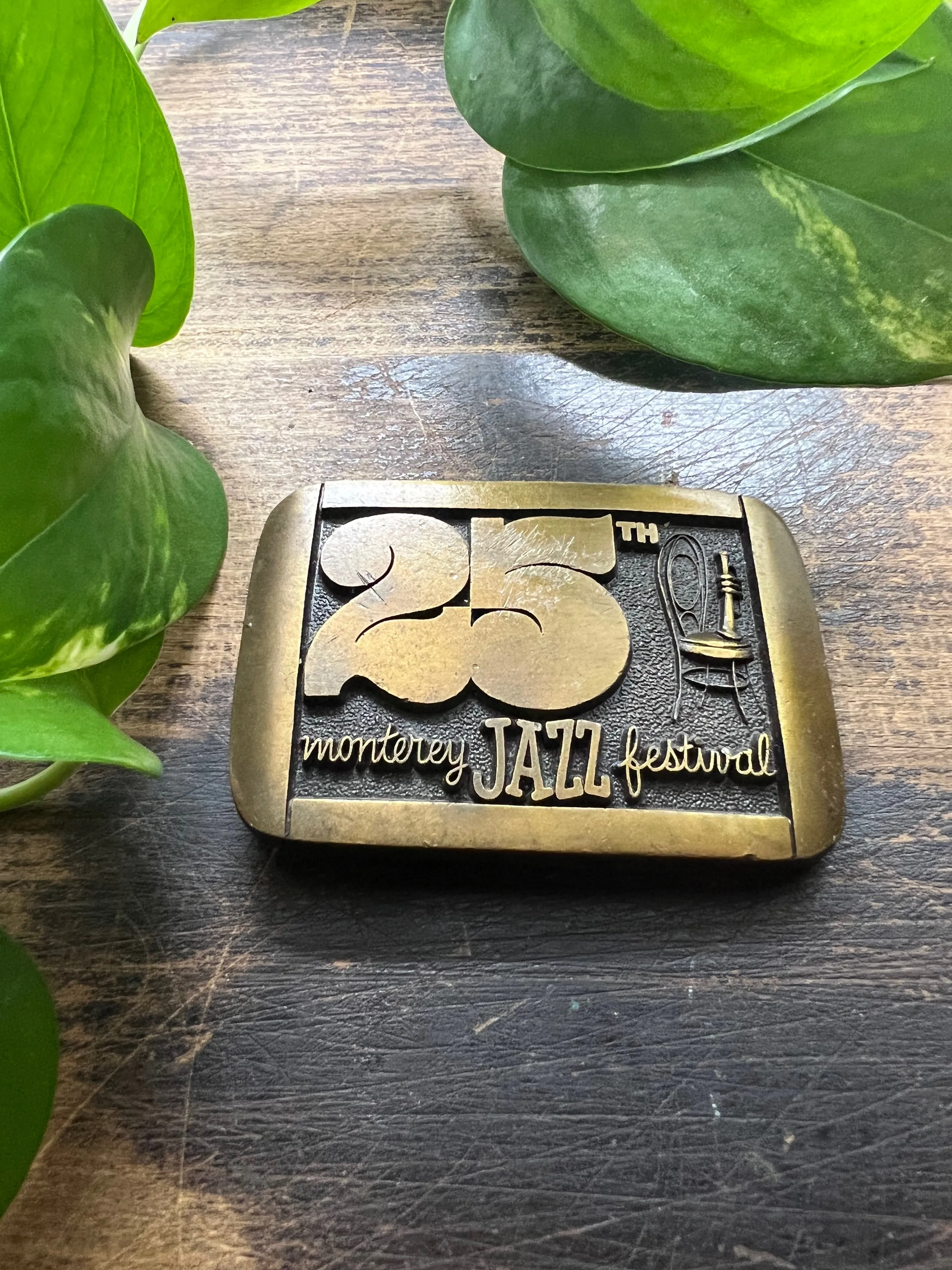 BUCKLE UP 1980's Monterey Jazz Festival 25th Anniversary Belt Buckle