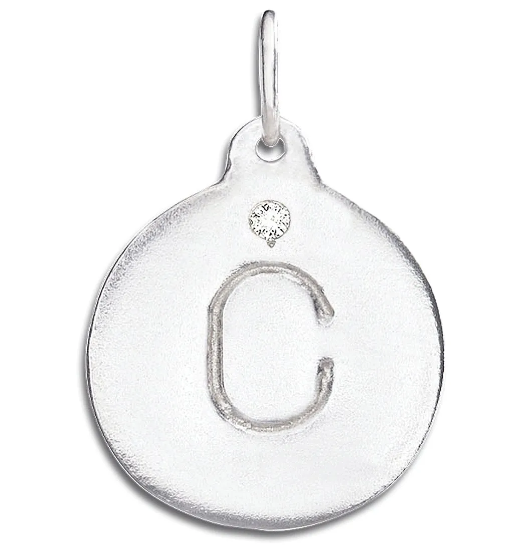 C Alphabet Charm With Diamond