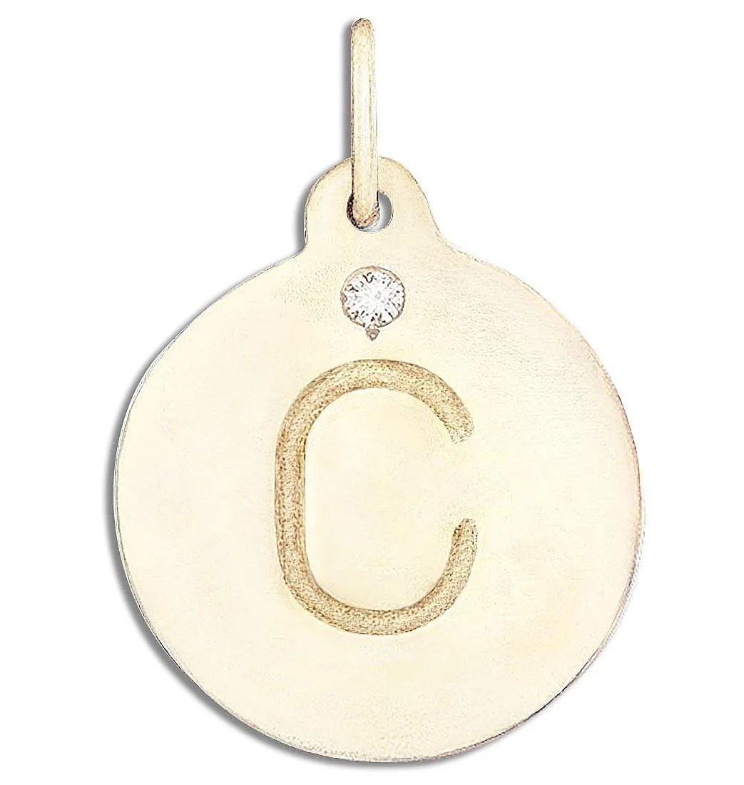 C Alphabet Charm With Diamond