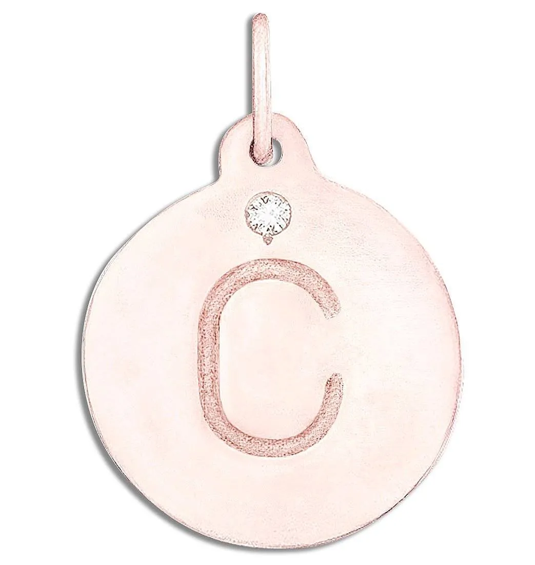 C Alphabet Charm With Diamond