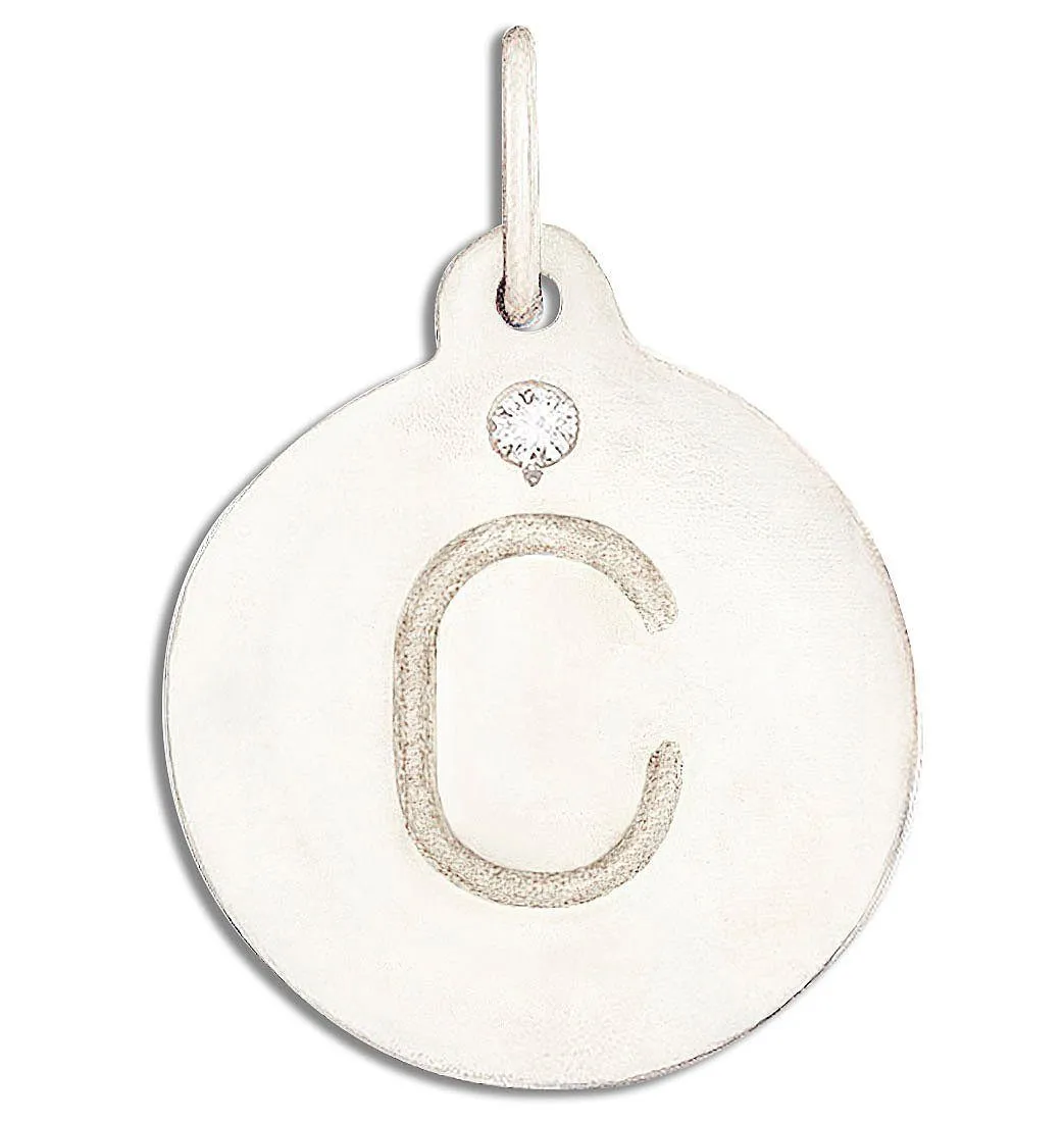 C Alphabet Charm With Diamond