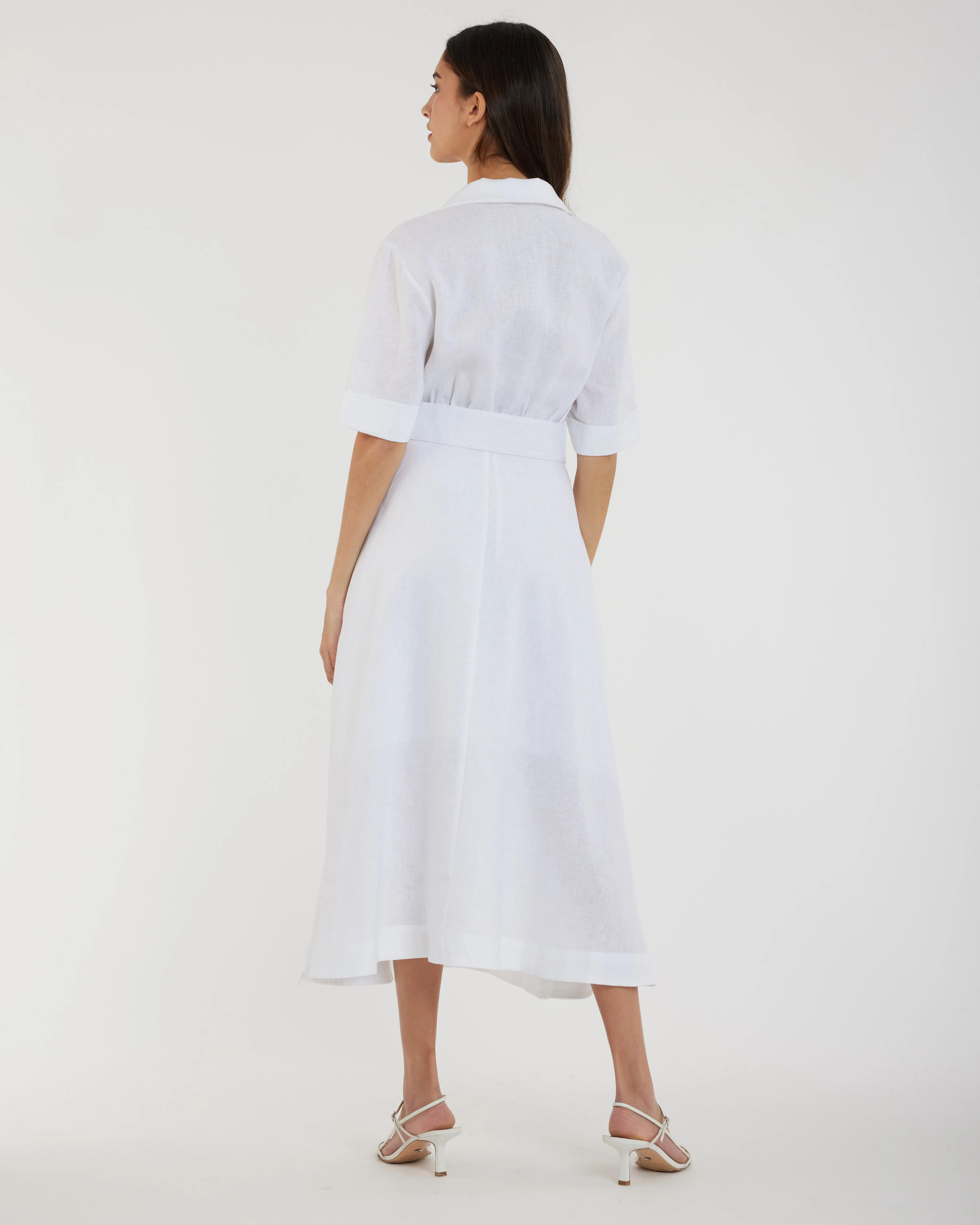 Cadence Linen Dress - White