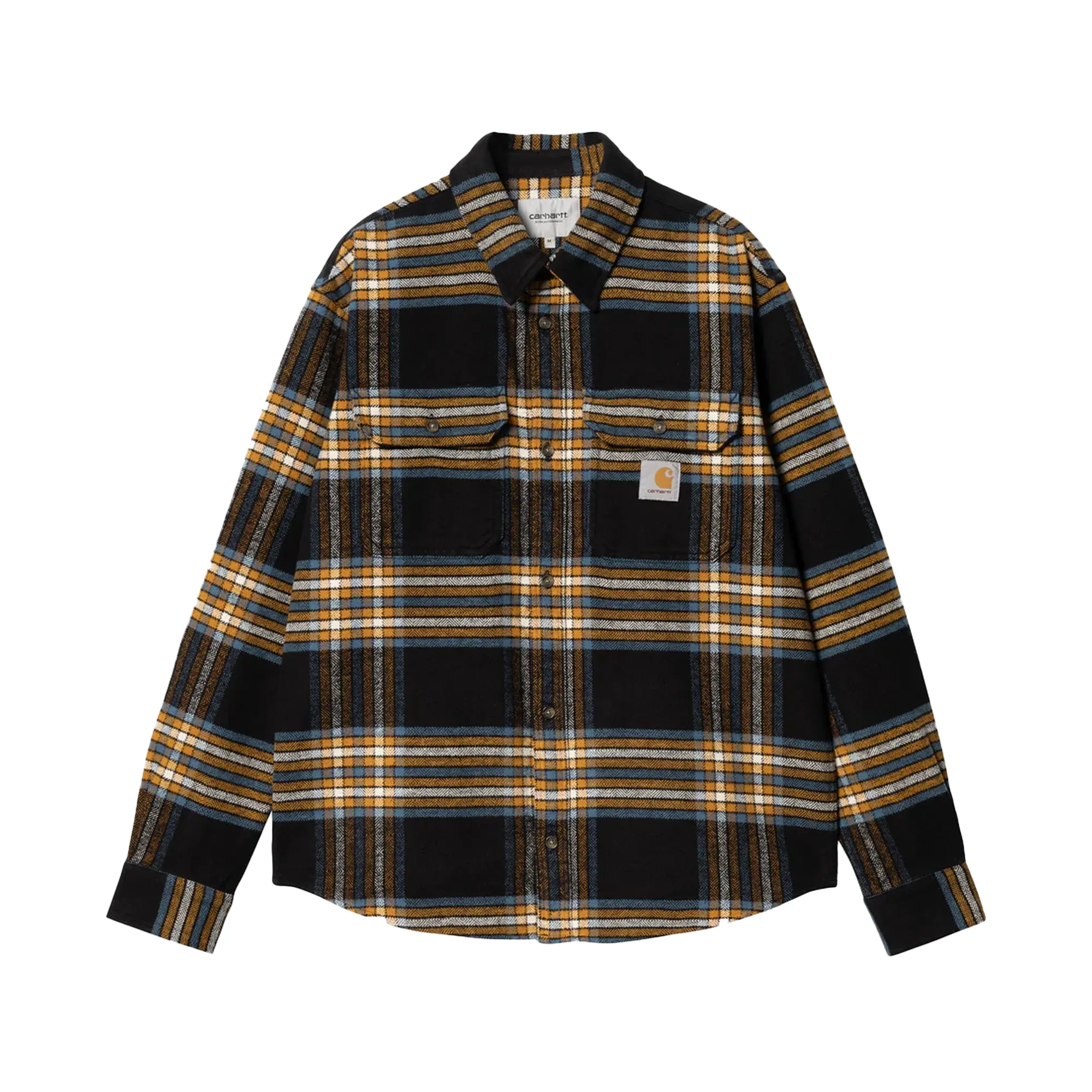 Carhartt WIP L/S Hawkins Shirt Hawkins Check Black/Prus Blue I032266.1U5XX