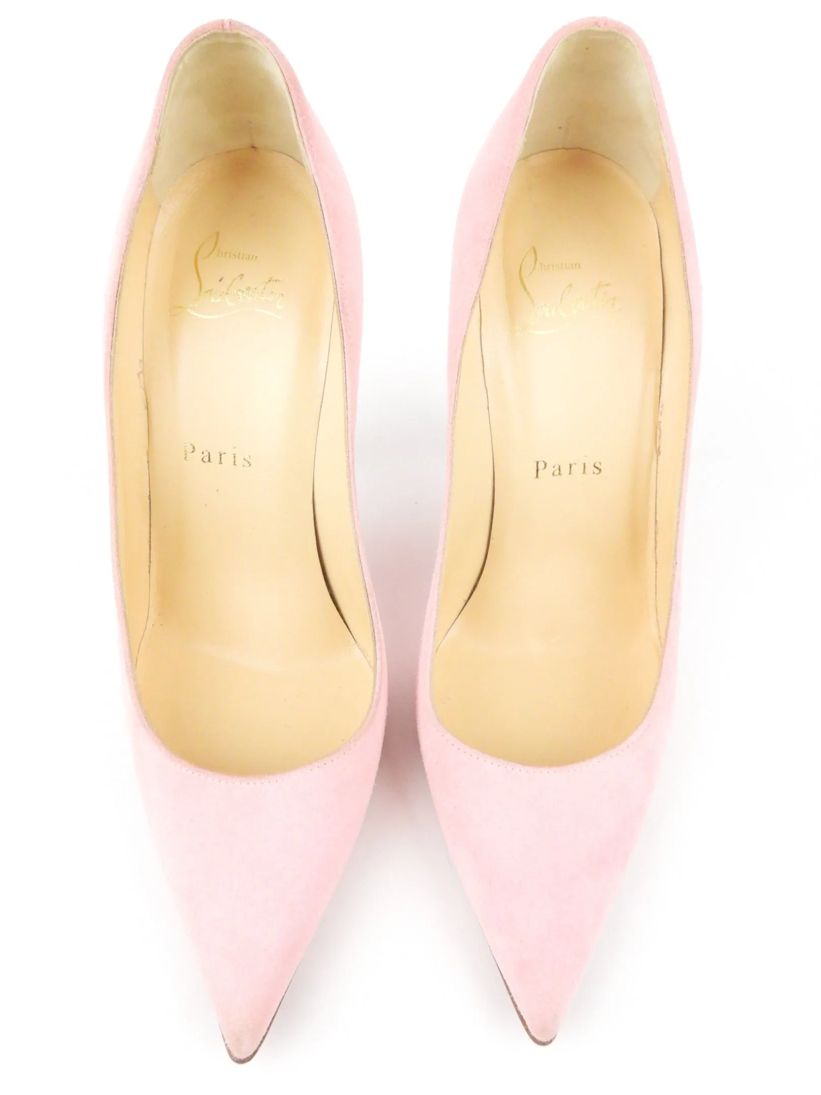 Christian Louboutin Pink Suede Leather Stiletto Heel Pump - 35.5