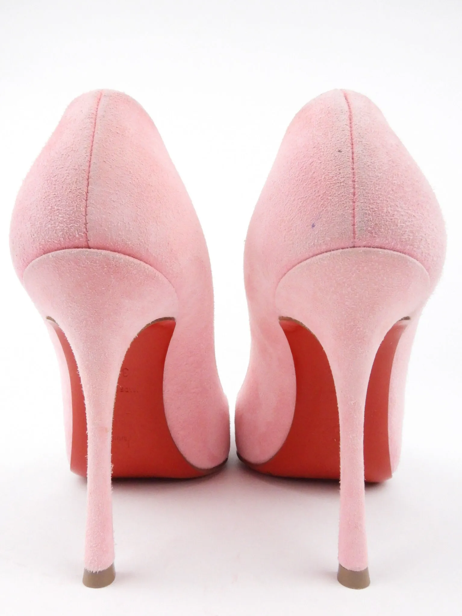 Christian Louboutin Pink Suede Leather Stiletto Heel Pump - 35.5