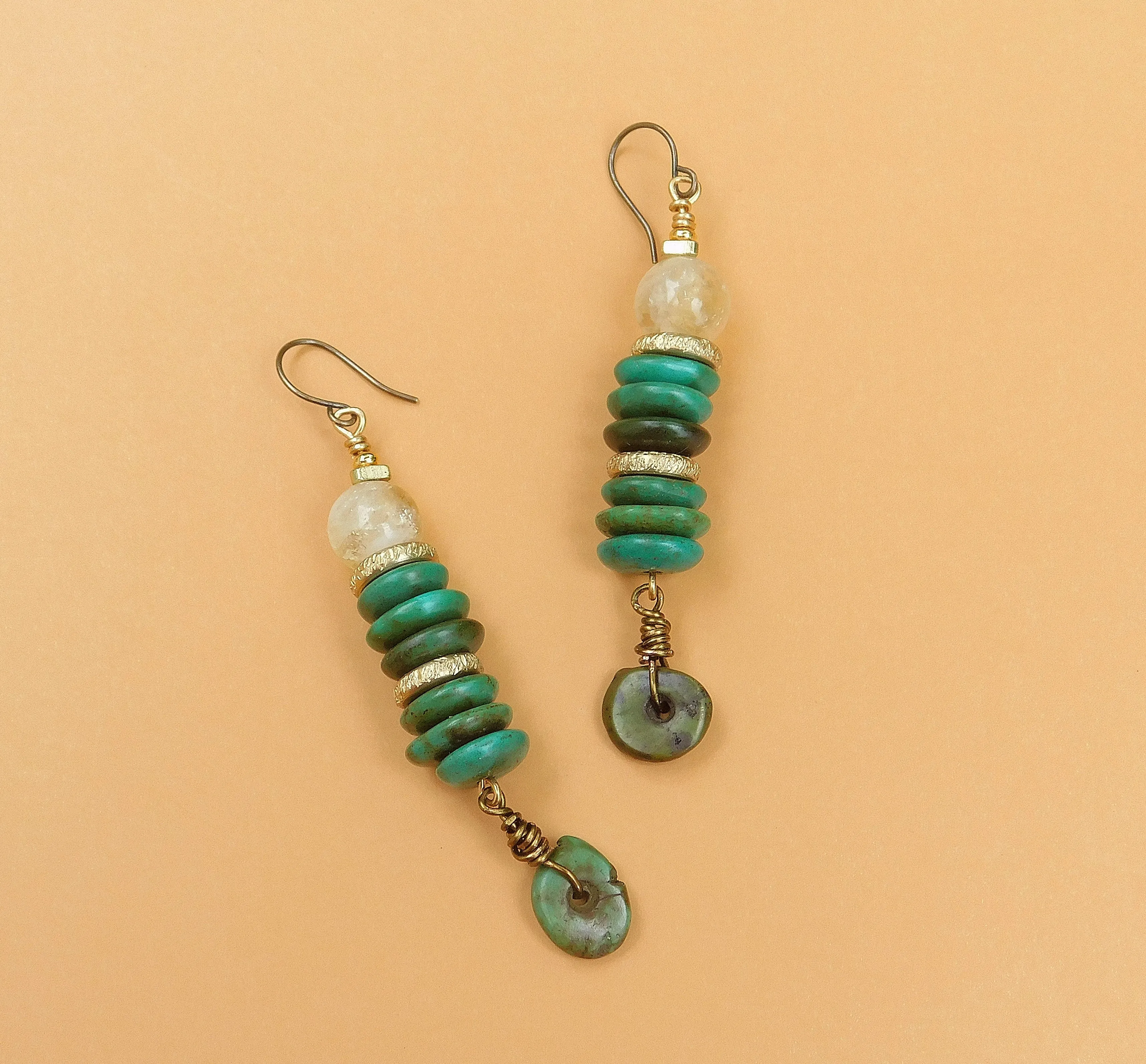 Citrine and Turquoise Earrings