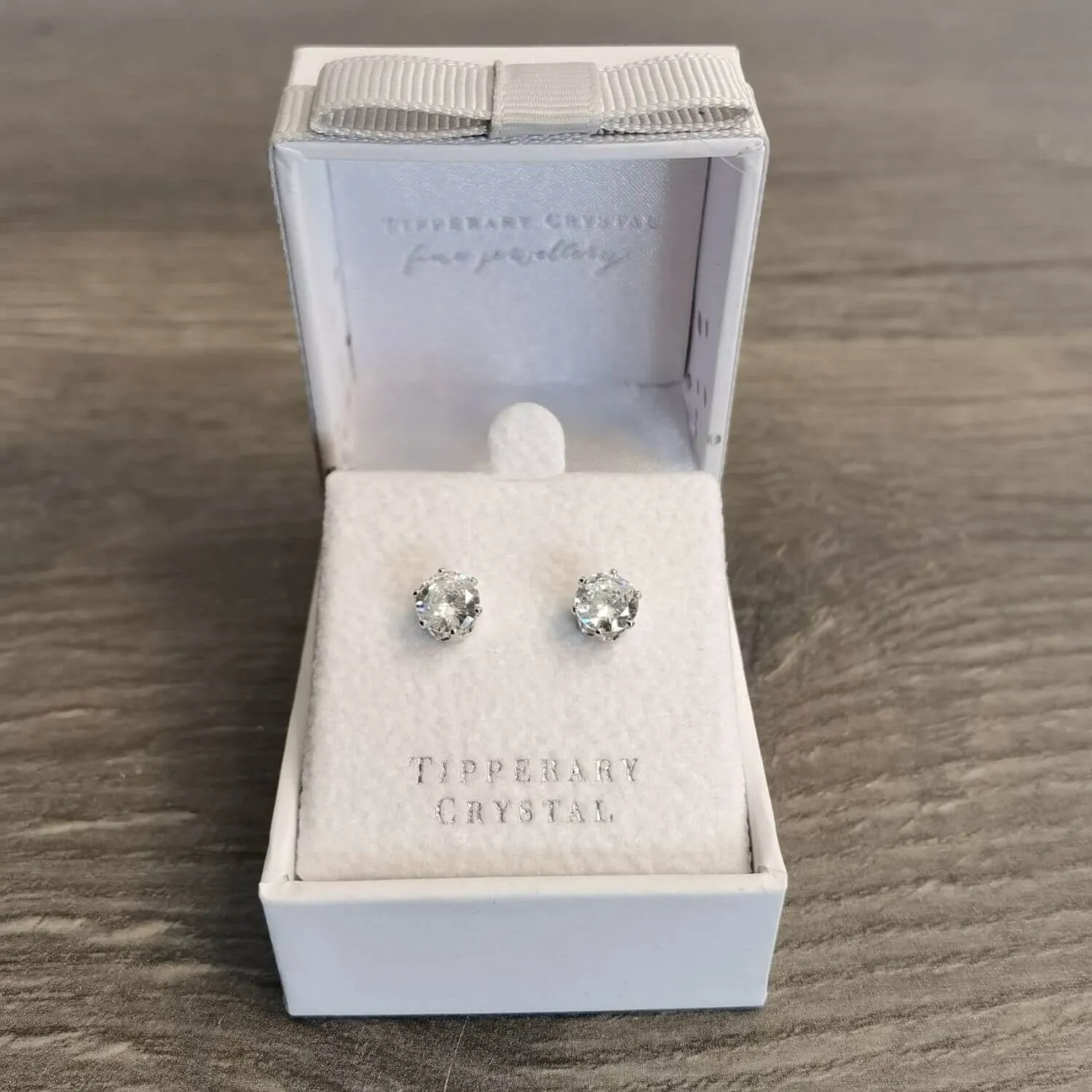 Clear Stone Silver Stud Earrings - 6mm