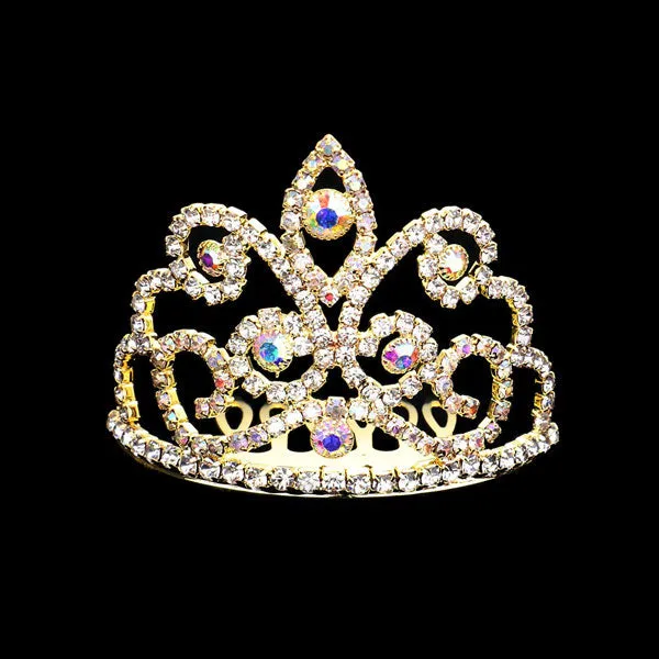 Crystal Rhinestone Pave Princess Mini Tiara