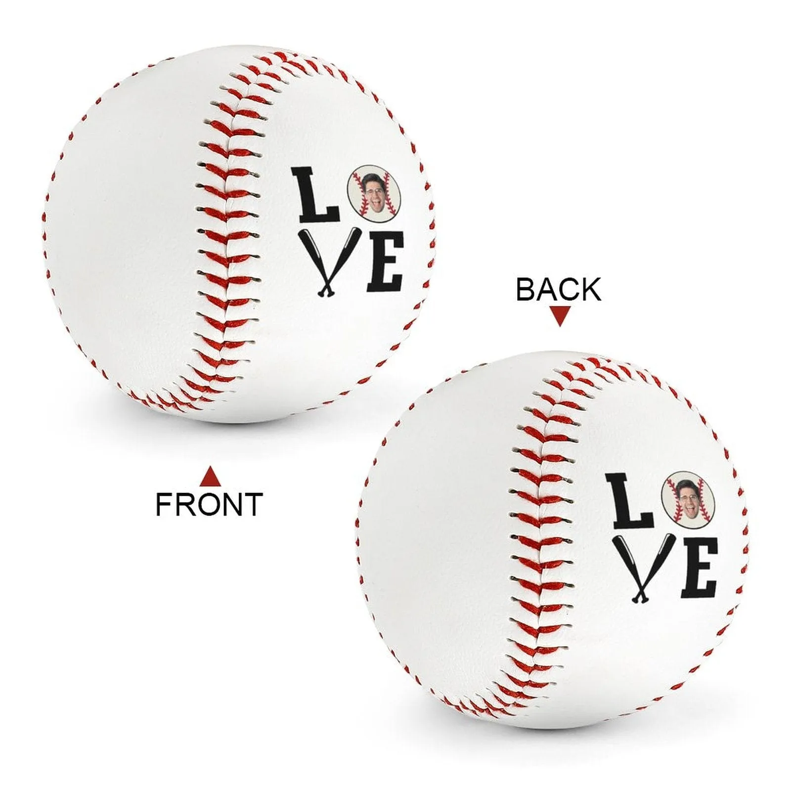 Custom Face Love Anniversary Baseball Personalized Baseball Gift for Any Baseball Fan