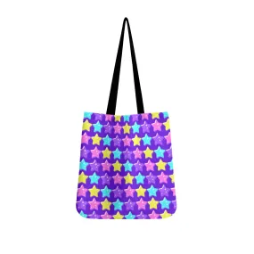 Electric Star Wave Indigo Purple Canvas Tote Bag