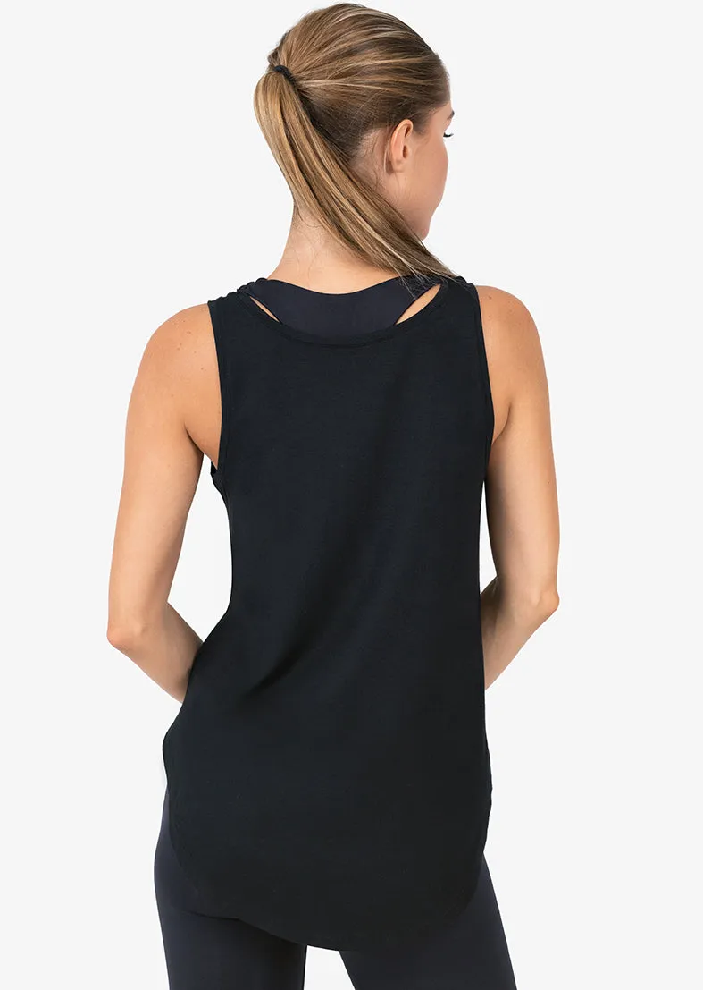 Elevate Aloe Reversible Long Tank Black