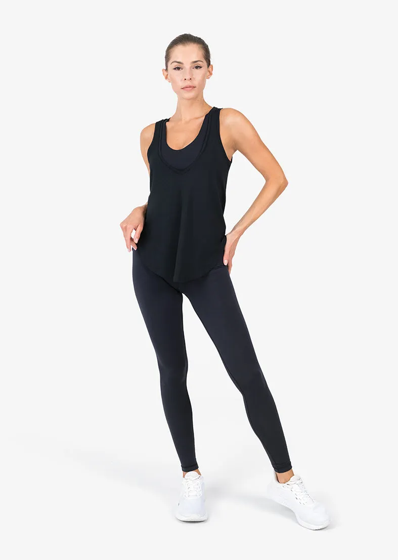 Elevate Aloe Reversible Long Tank Black