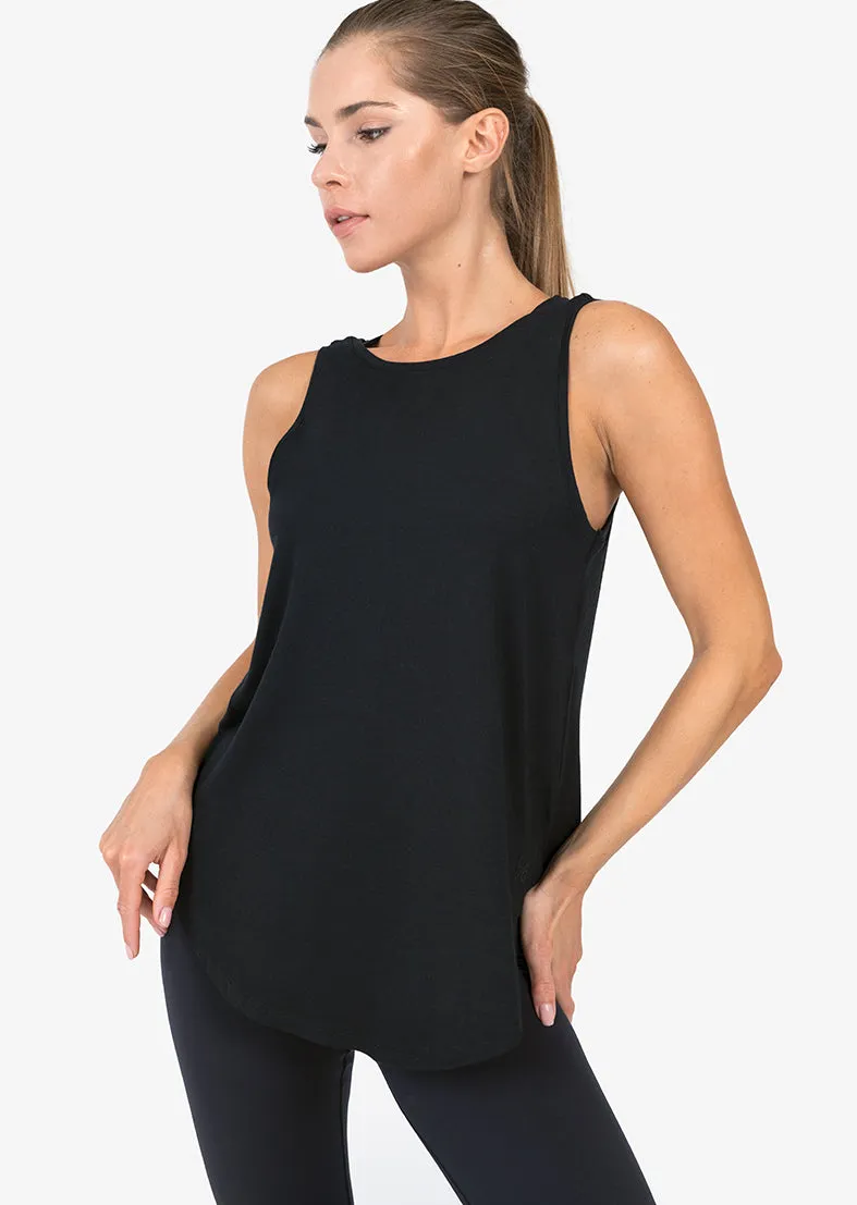 Elevate Aloe Reversible Long Tank Black