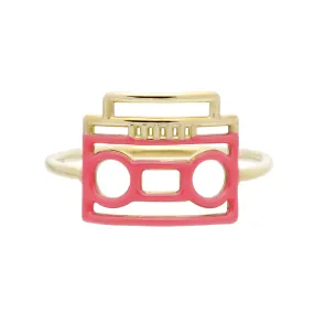 ESTEREO ENAMEL PINK RING