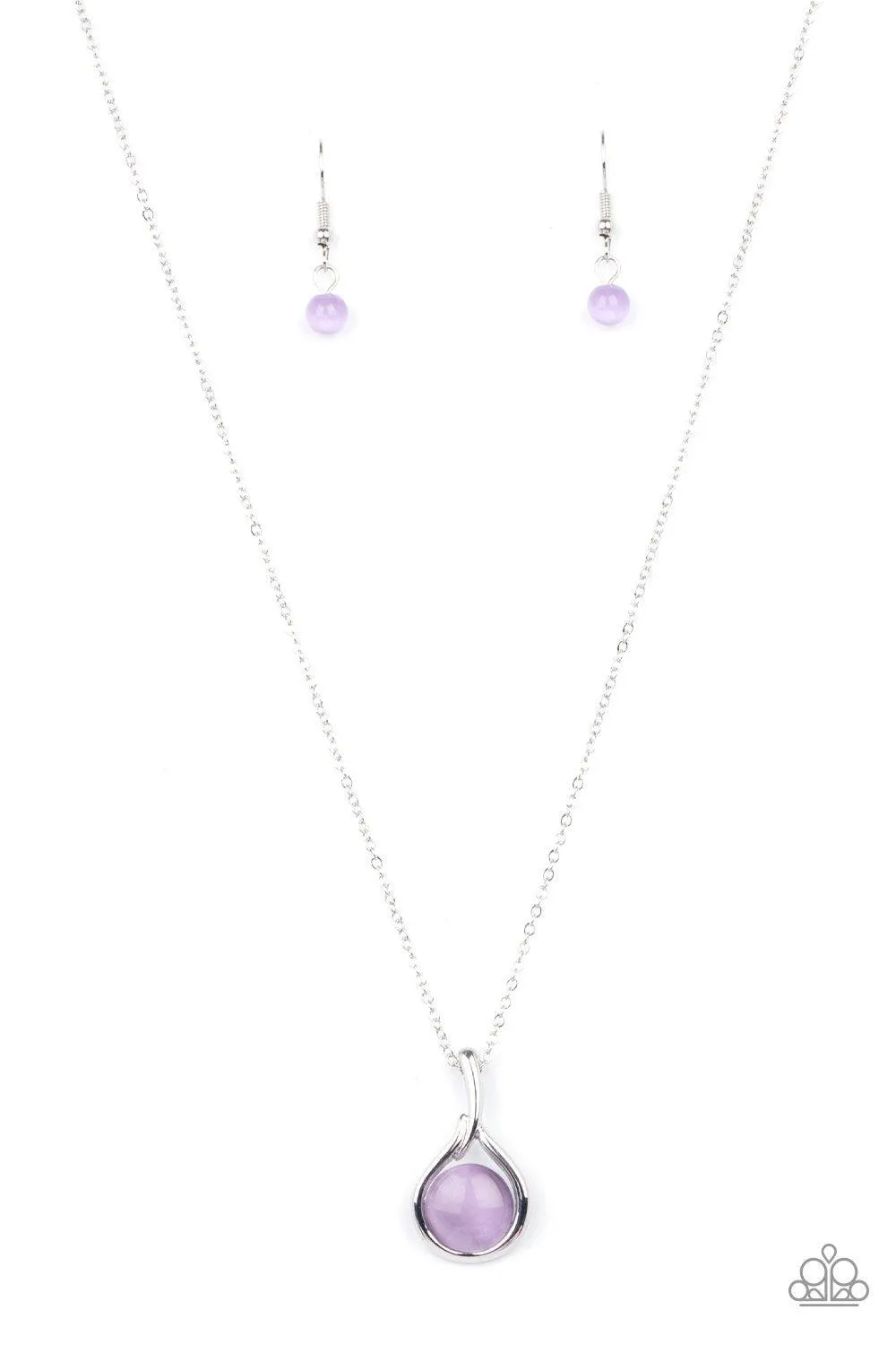 Fairy Lights Purple Cat's Eye Stone Necklace - Paparazzi Accessories