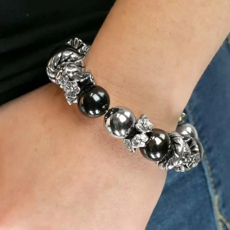 Fire and Brimstone Black Stretchy Bracelet