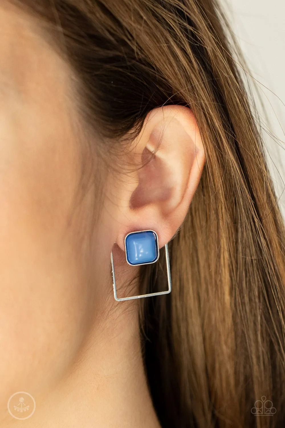 FLAIR and Square - Blue Jacket Earring