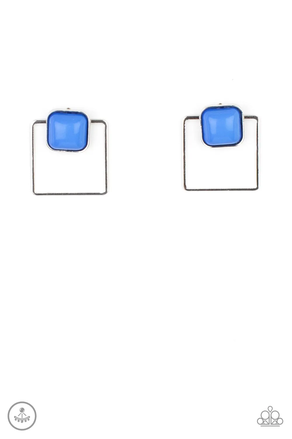 FLAIR and Square - Blue Jacket Earring